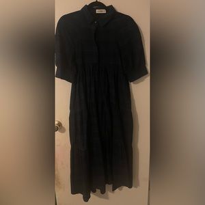 Natural Life Rebeca Tiered dress. Blue and black plaid. Size XS.